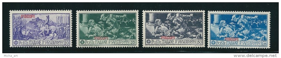 Italian Colonies 1930 Greece Aegean Islands Egeo Piscopi Ferrucci Issue 4 Values Mint No Gum Y0307 - Egée (Piscopi)