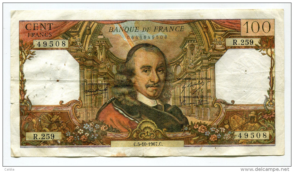 P France 100 Francs "" CORNEILLE "" 5 - 10 - 1967 # 3 - 100 F 1964-1979 ''Corneille''