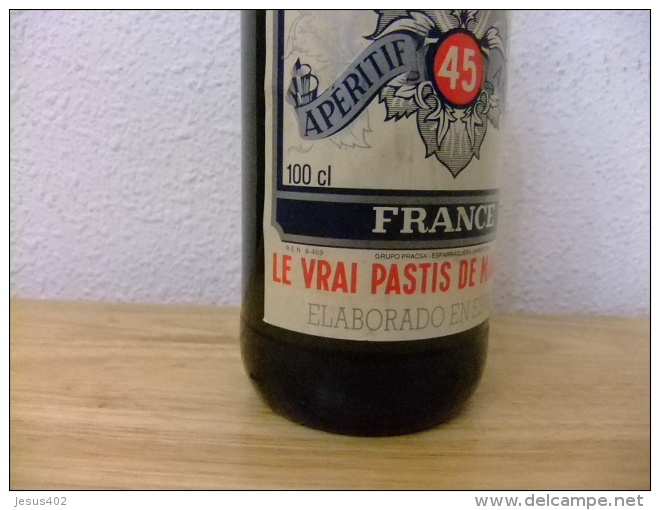 BOTELLA DE UN LITRO - RICARD -  APERITIVO ANISADO -  VINTAGE Año 1977 - LLENA - Licor Espirituoso