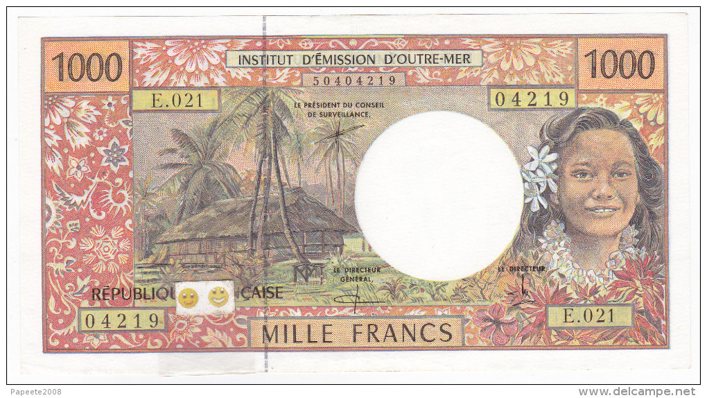 Polynésie Française / Tahiti - 1000 FCFP - E.021 / Signatures Pouilleute / Redouin / Audren - Territoires Français Du Pacifique (1992-...)