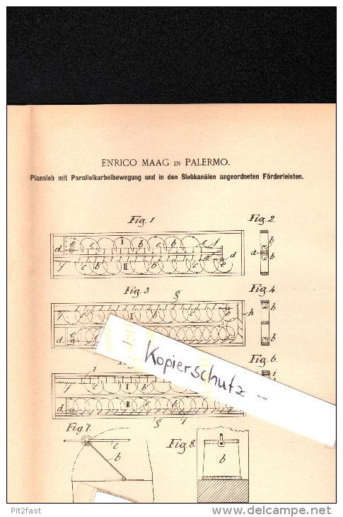 Original Patent - Enrico Maag In Palermo , Sicilia , 1900 , Schermo Con Movimento A Manovella !!! - Palermo