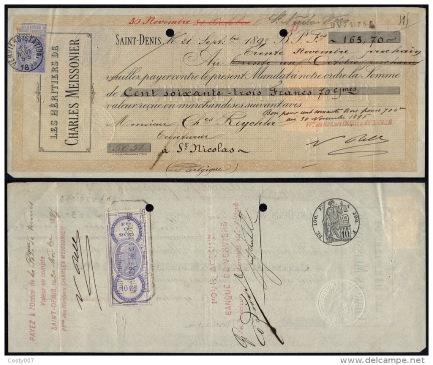 Belgium 1895 Postal History Rare Commercial Document Verviers - Fiscal Revenue DB.237 - Covers