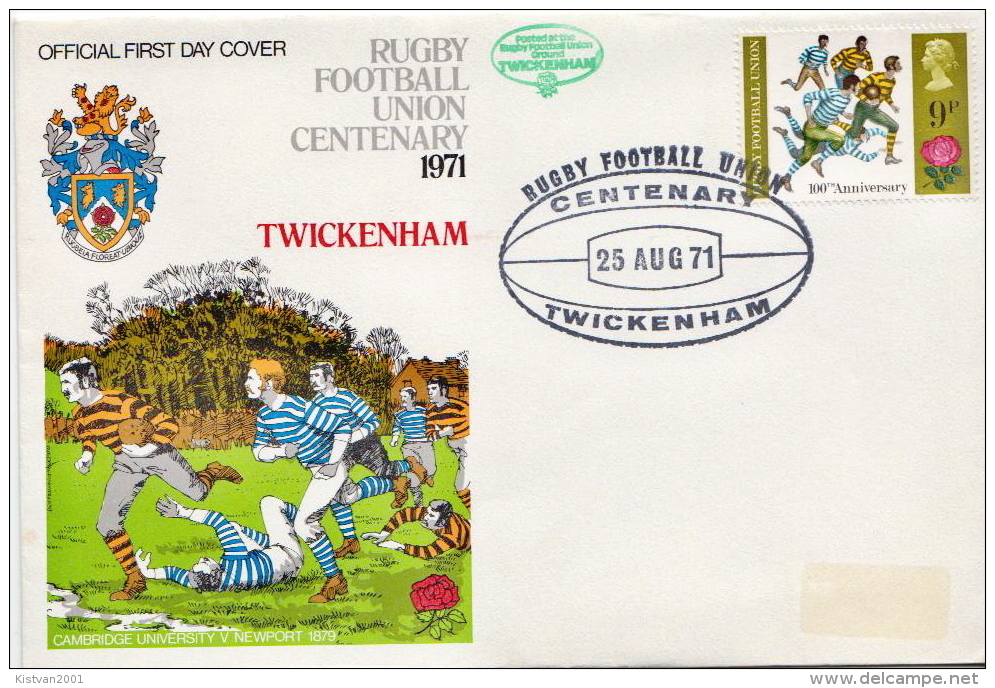 Great Britain Special Cover For The Rugby Football Union Centenary - Autres & Non Classés