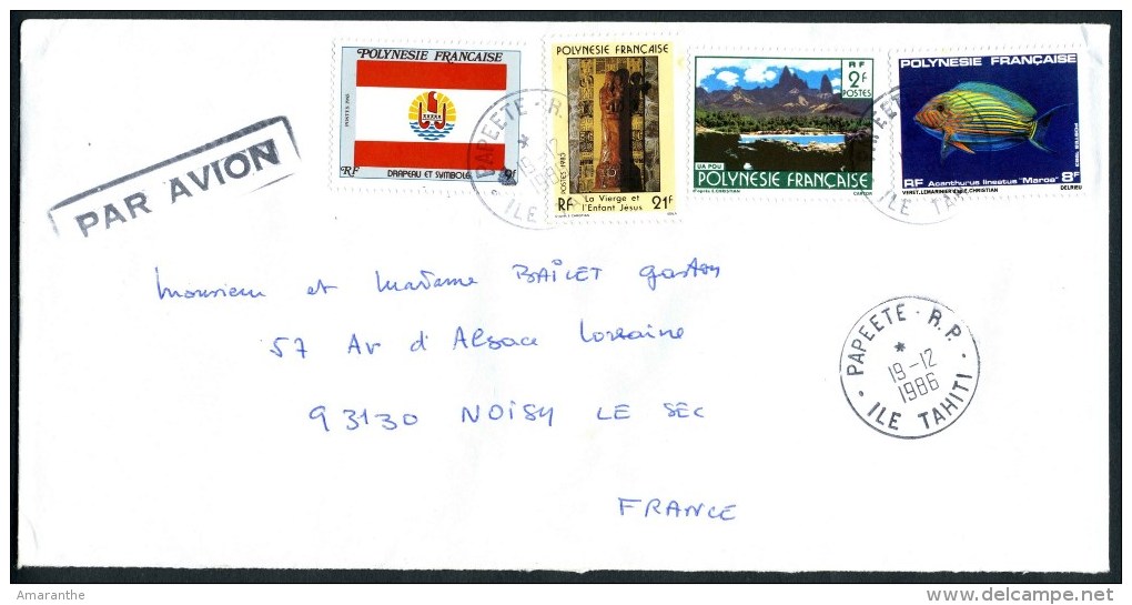 Lettre Format 22x11 Cm Avec Cachet  De Papeete RP - Briefe U. Dokumente