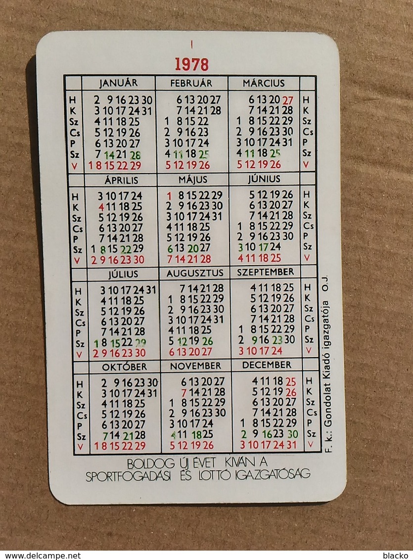 "Calendar card - Hungary - lottery 1975-1990 12 differents sexy girls
