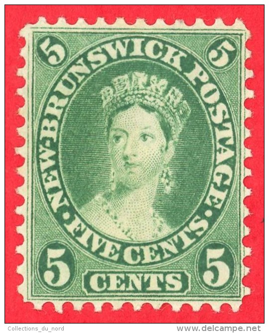 Canada New Brunswick # 8 - 5 Cents - Mint - Dated  1860 - Queen Victoria /  Nouveau Brunswick - Unused Stamps