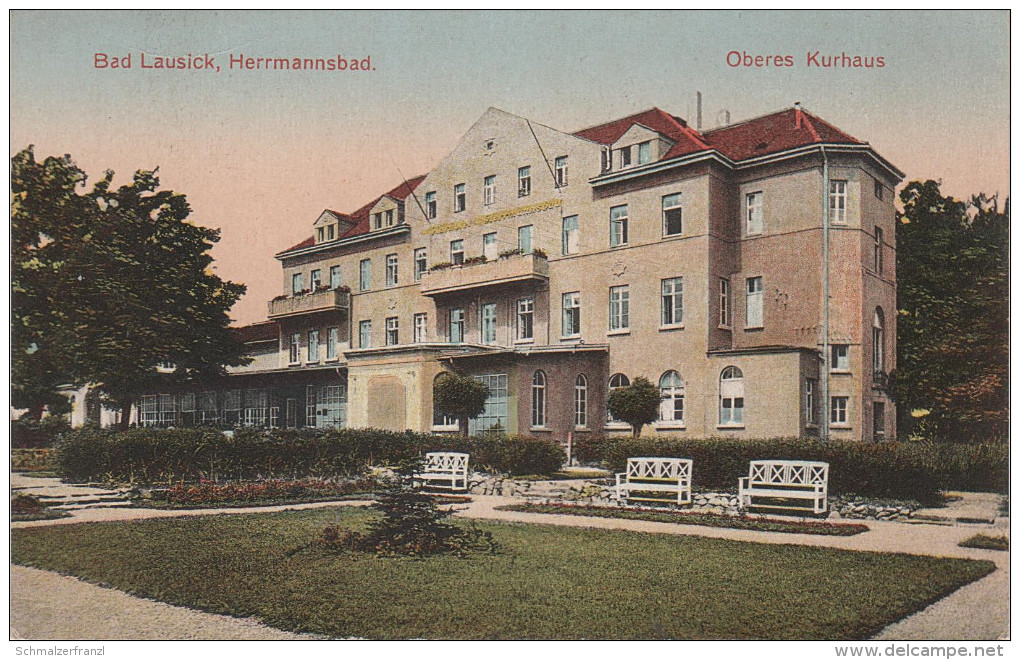 AK Bad Lausick Lausigk Herrmannsbad Hermannsbad Oberes Kurhaus Kurpark ? Bei Geithain Rochlitz Colditz Grimma Borna - Bad Lausick