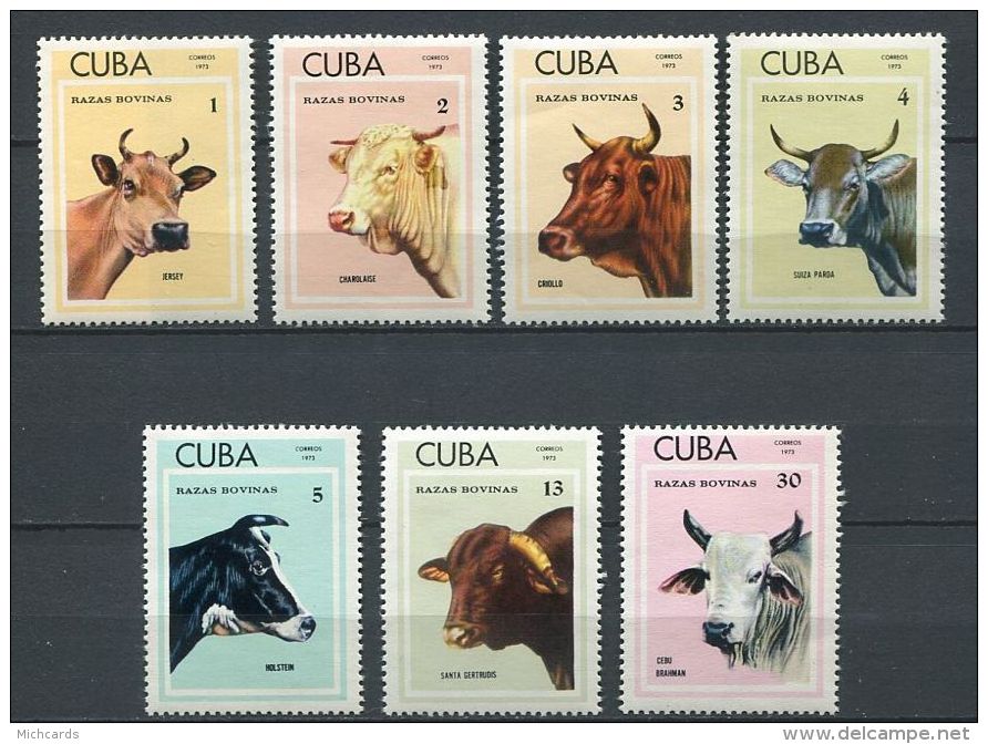 137 CUBA 1973 - Races Bovines Vache (Yvert 1679/85) Neuf ** (MNH) Sans Trace De Charniere - Unused Stamps