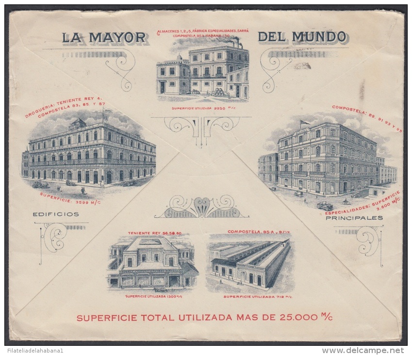 1917-H-109 CUBA. REPUBLICA. 1917. PATRIOTAS. 5c. SOBRE FARMACIA SARRA A FRANCIA. FRANCE. 1918. DRUG STORE. PHARMACY. - Cartas & Documentos