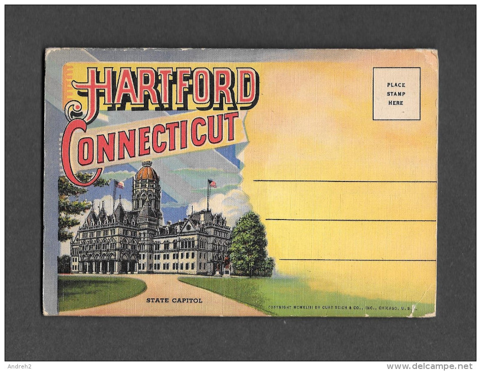 HARTFORD - CONNECTICUT - SOUVENIR FOLDER OF HARTFORD - CARNET SOUVENIR - 18 PHOTOS - Hartford
