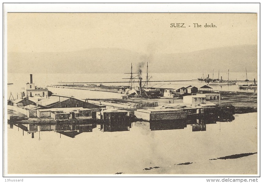 Carte Postale Ancienne Egypte - Suez. The Docks - Port - Suez