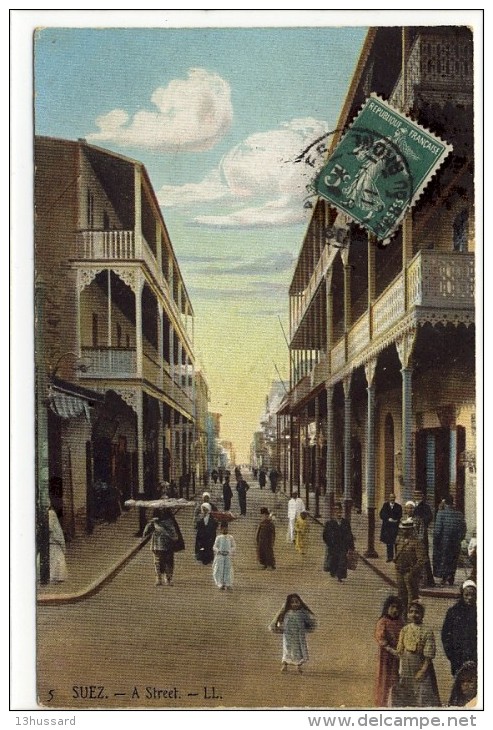 Carte Postale Ancienne Egypte - Suez. A Street - Suez