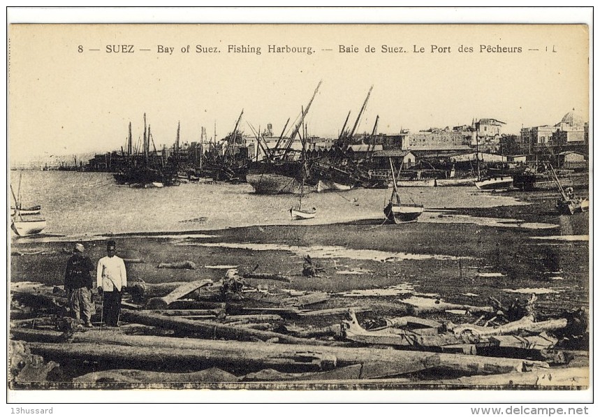 Carte Postale Ancienne Egypte - La Baie De Suez. Le Port Des Pêcheurs - Suez