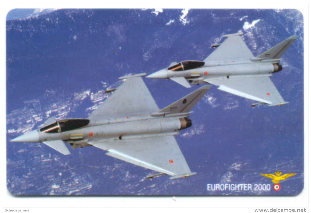 PRATICA DI MARE AERONAUTICA MILITARE EUROFIGHTER 2000 SCHEDA TELECOM 2252 - Pubbliche Speciali O Commemorative