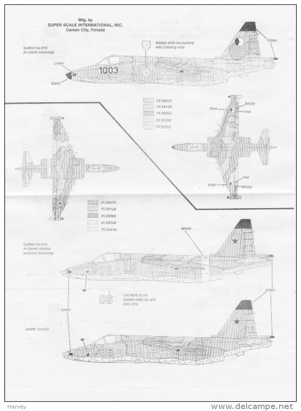 MicroScale Decals 48-407 1/48e Sukoï 25 Frogfoot - Décals