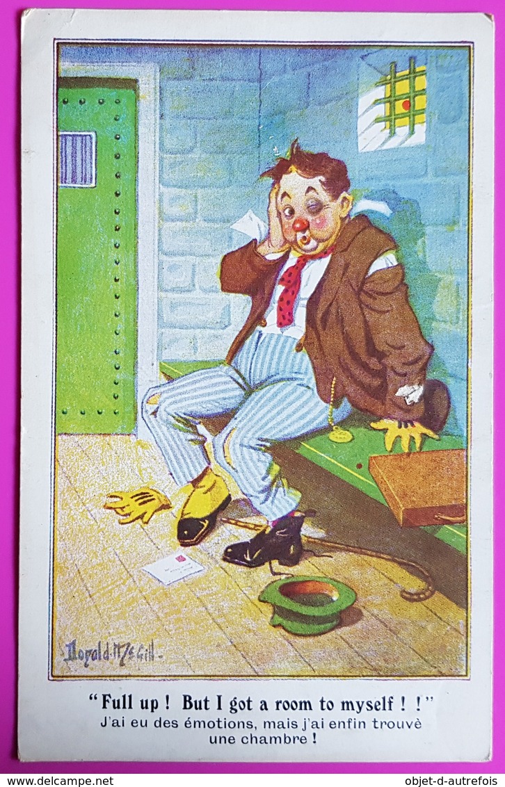 Cpa Humoristique Donald Mc Gill N°2812 J'ai Enfin Trouvé Une Chambre! Clown Cellule Prison Postcard Comic Series - Mc Gill, Donald