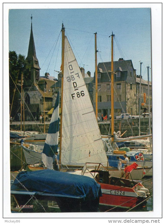 HONFLEUR --1988-- Le Vieux Bassin Et Le Musée (petite Animation,beaux Bateaux),cpm éd La Cigogne--pas Très Courante - Honfleur