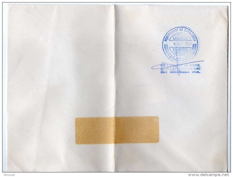 Carta Con Matasello Generalitat De Catalunya - Postage Free