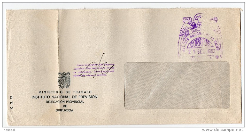 Carta Con Matasello Instituto Nacional De La Salud Guipuzcoa - Franchise Postale