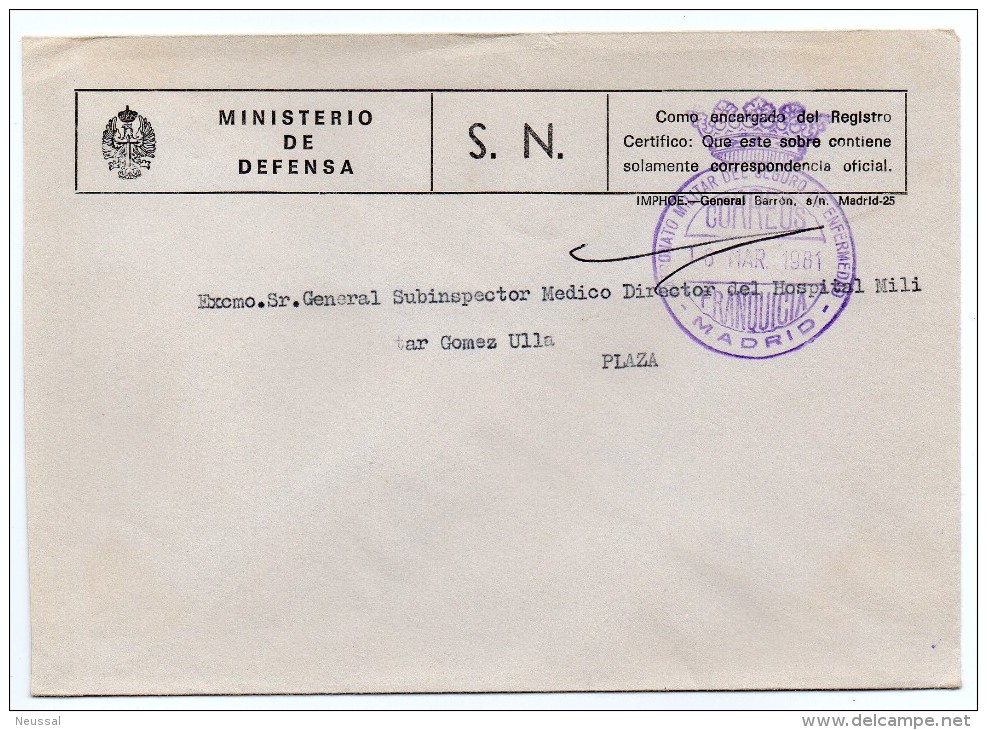 Carta Con Matasello Patronato Militar Del Seguro De Enfermedades (madrid) - Franchise Postale