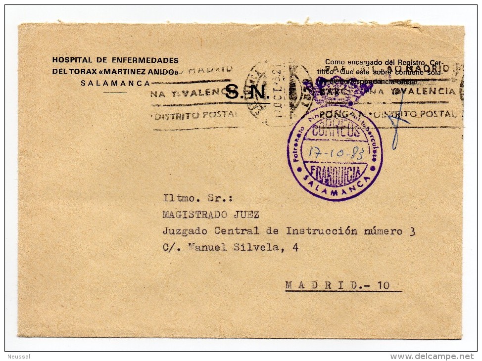 Carta Con Matasello. (salamanca) - Postage Free