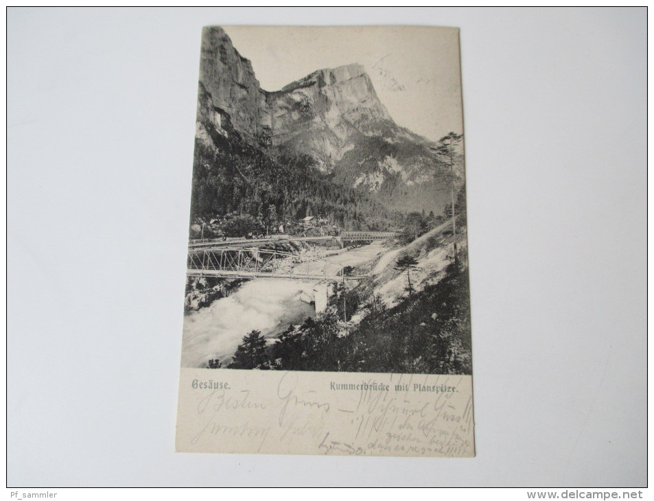 AK 1907 ? Gesäuse. Kummerbrücke Mit Planspitze. B. K. W 1. 1133. - Gesäuse