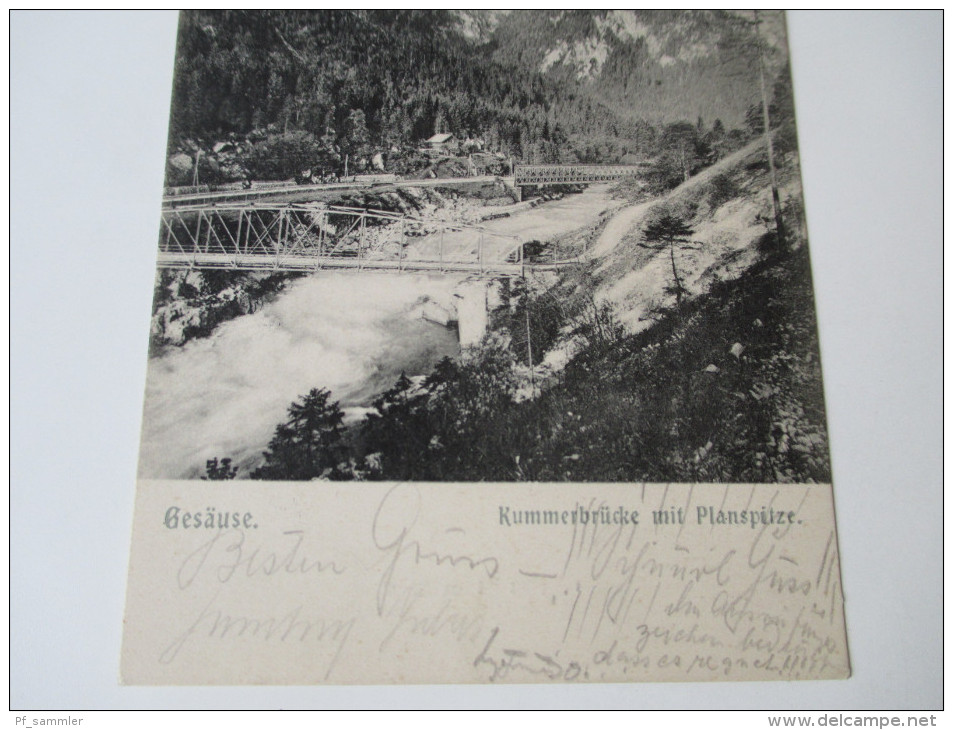 AK 1907 ? Gesäuse. Kummerbrücke Mit Planspitze. B. K. W 1. 1133. - Gesäuse