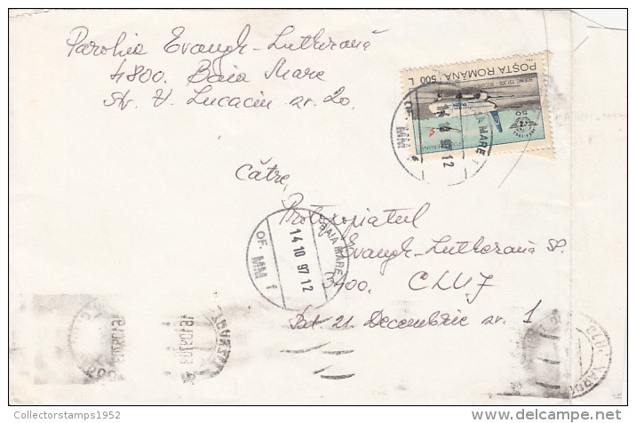 R57906- PLANE, STAMPS ON COVER, 1997, ROMANIA - Lettres & Documents