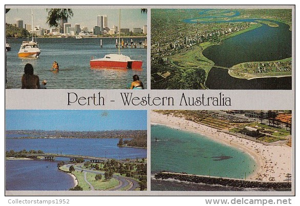 R58037- PERTH- PANORAMA, SKYLINE, BRIDGE, BEACH, SHIP - Perth