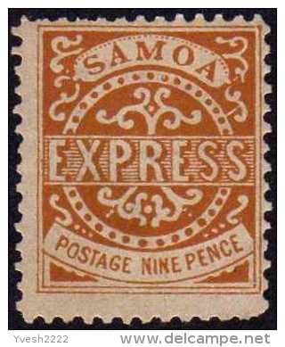 Samoa 1877 Y&T 4,  9 P Jaune-brun. Neuf Sans Gomme. Cote 90 € - Samoa (Staat)