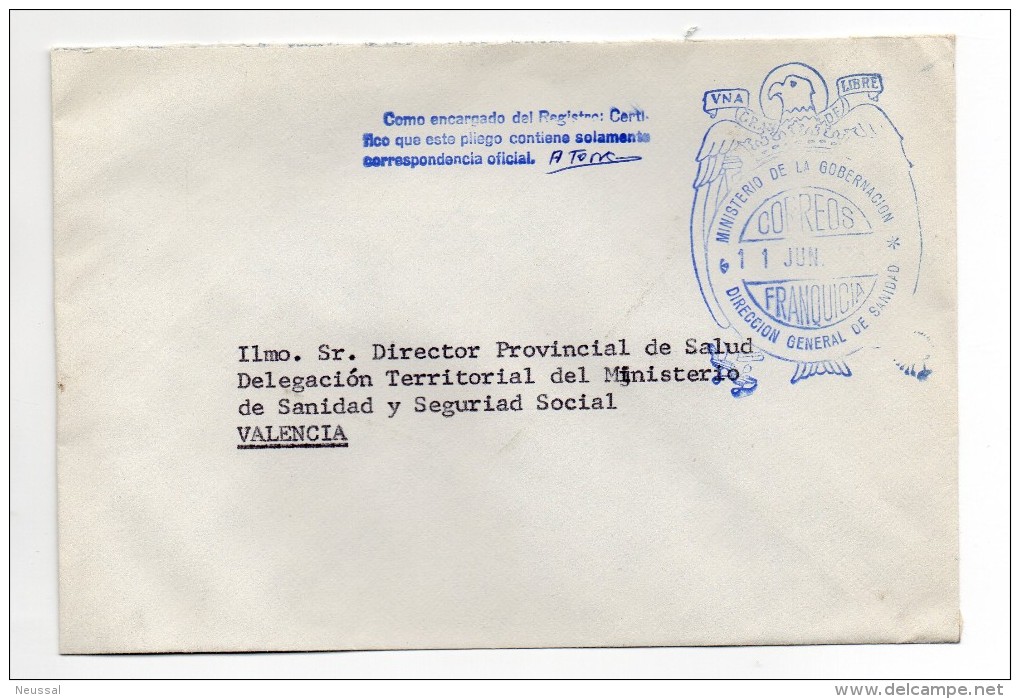 Carta Con Matasello  Ministerio De Gobernacion - Franchise Postale