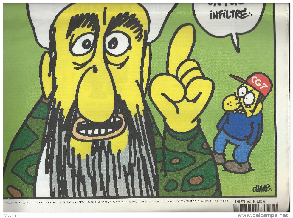 CHARLIE HEBDO   3 Novembre 2010  N° 959  Couverture De CHARB NEUF - Humour