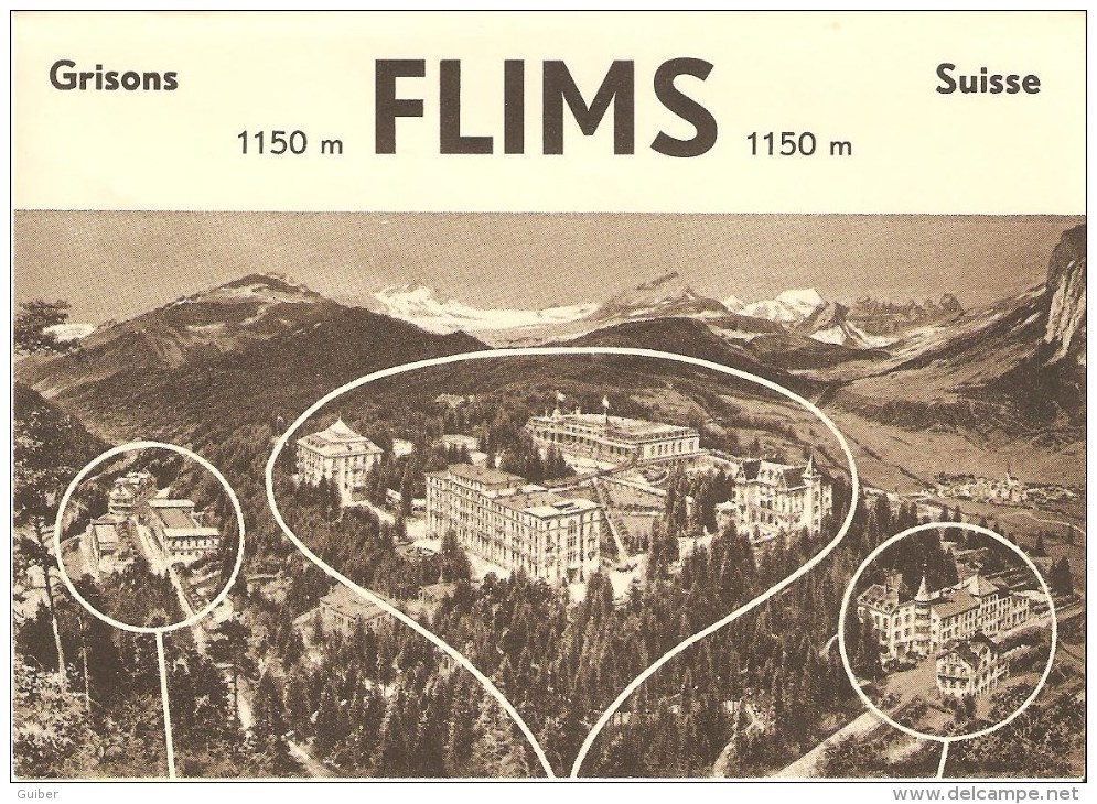 8 Photos De Flims Avec Depliant Hotel Waldaus 148X105mm - Flims