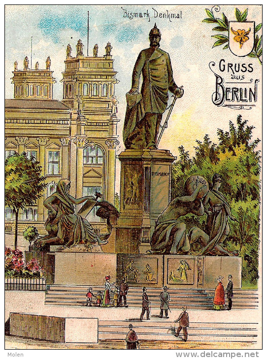 Gelaufen 1904 GRUSS Aus BERLIN * BISMARK DENKMAL * Caesar Schwarzwald & Co S. Ritterstr 69 Litho Lithographie * 3303 - Tiergarten