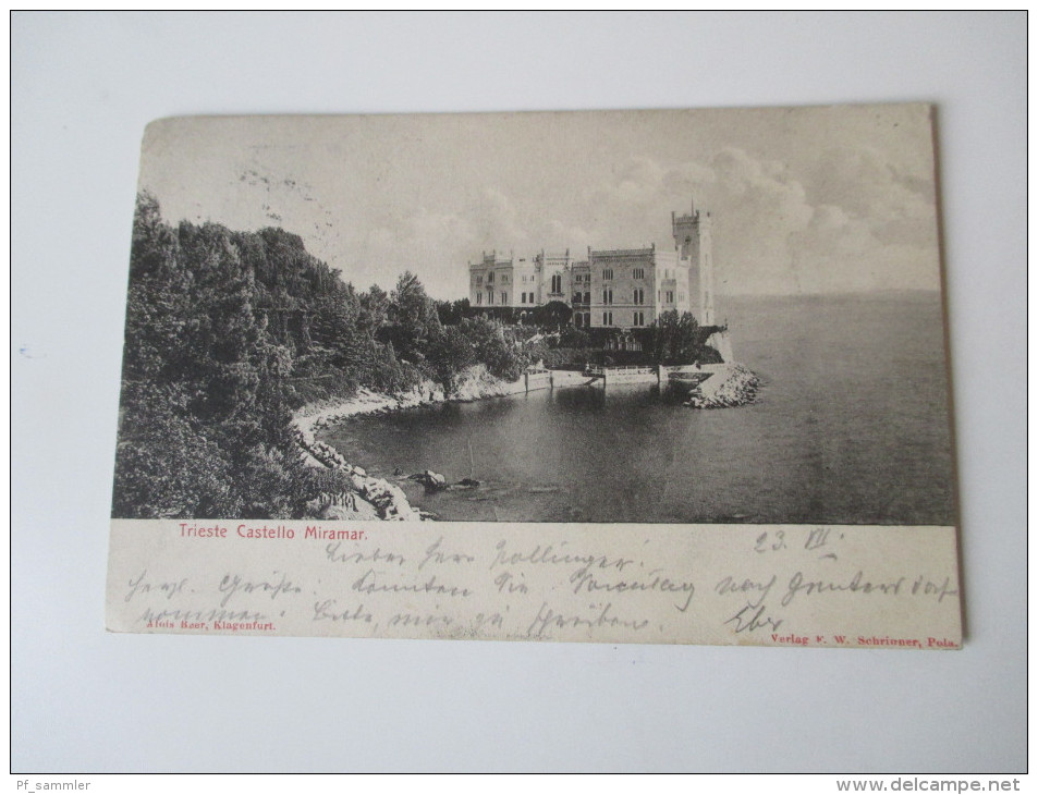 AK Österreich / Italien. Trieste Castello Miramar. Alois Beer, Klagenfurt. Verlag F.W. Schrinner, Pola. - Trieste
