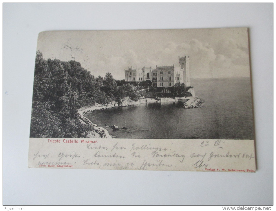 AK Österreich / Italien. Trieste Castello Miramar. Alois Beer, Klagenfurt. Verlag F.W. Schrinner, Pola. - Trieste (Triest)