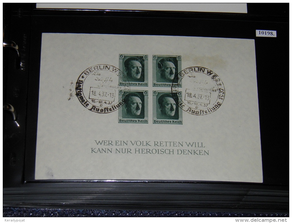 Germany (Third Reich)  - 1937 Adolf Hitler Block Used__(FIL-10198) - Blocks & Kleinbögen