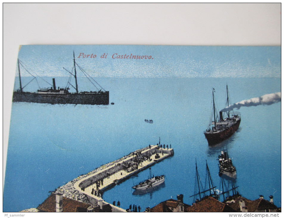 AK 1913 Österreich / Montenegro. Porto Di Castelnuovo. Purger & Co, München - Montenegro