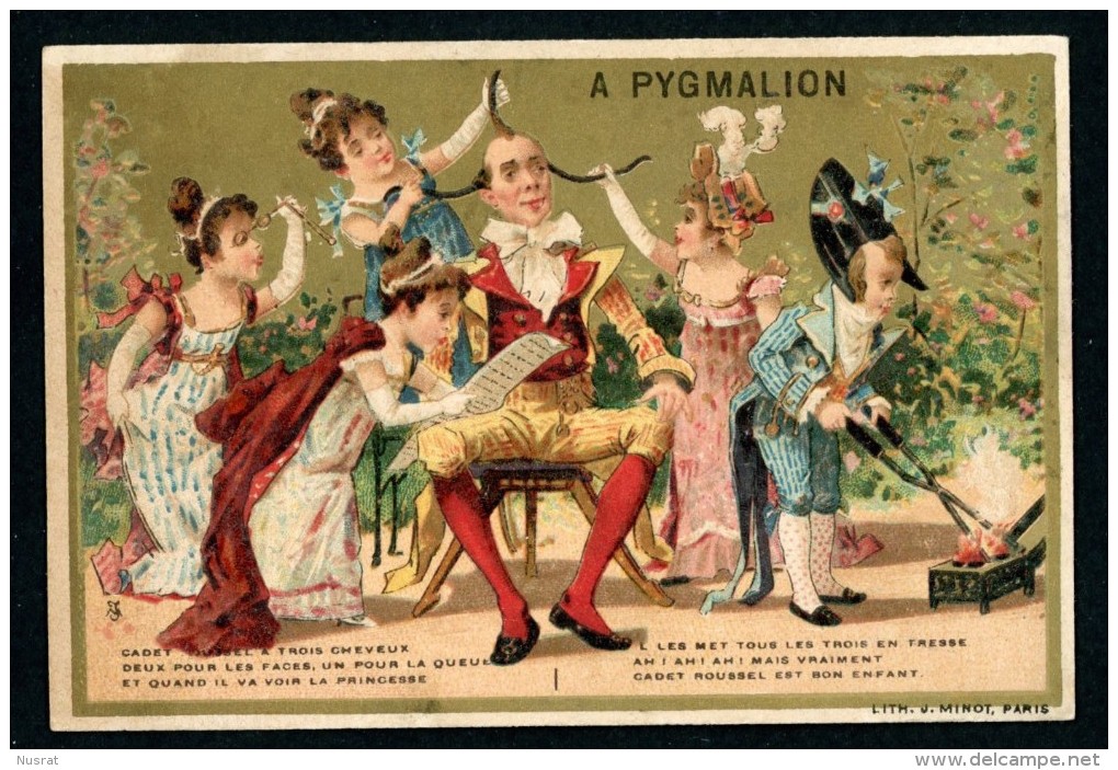 A Pygmalion, Chromo Dorée Lith. J. Minot, Chansons Populaires Françaises, Cadet Rousselle - Autres & Non Classés