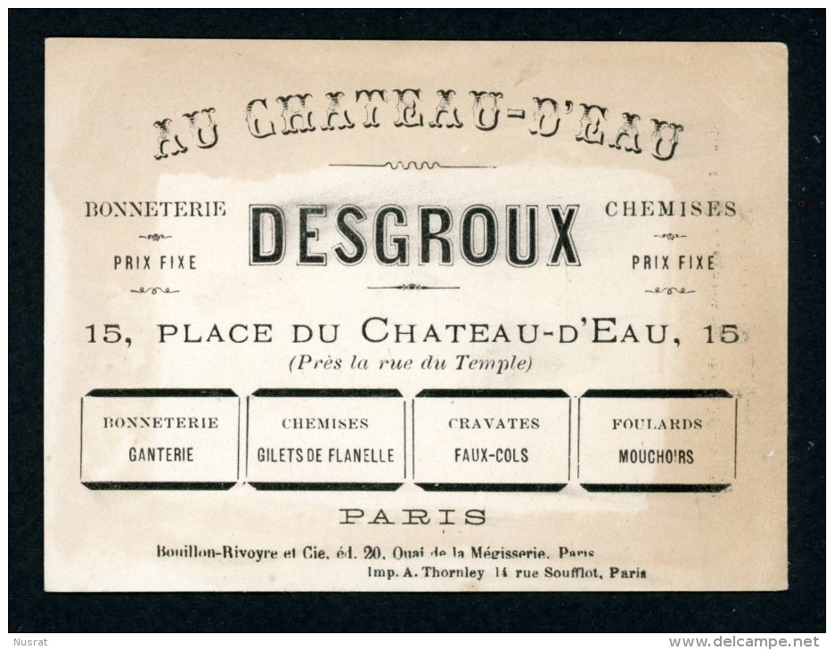 Au Château D'Eau, Maison Desgroux, Chromo Thème Couple, Taquinerie - Autres & Non Classés