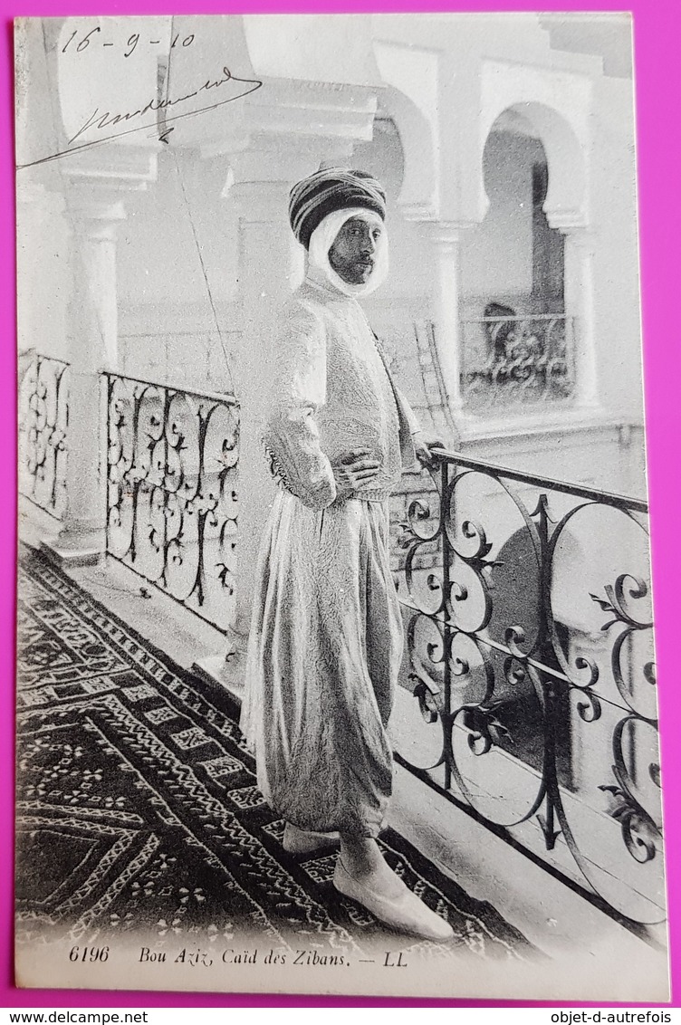 Cpa Algérie N° 6196 Bou Aziz Caid Des Zibans Carte Postale 1910 Gros Plan Proche Biskra - Berufe