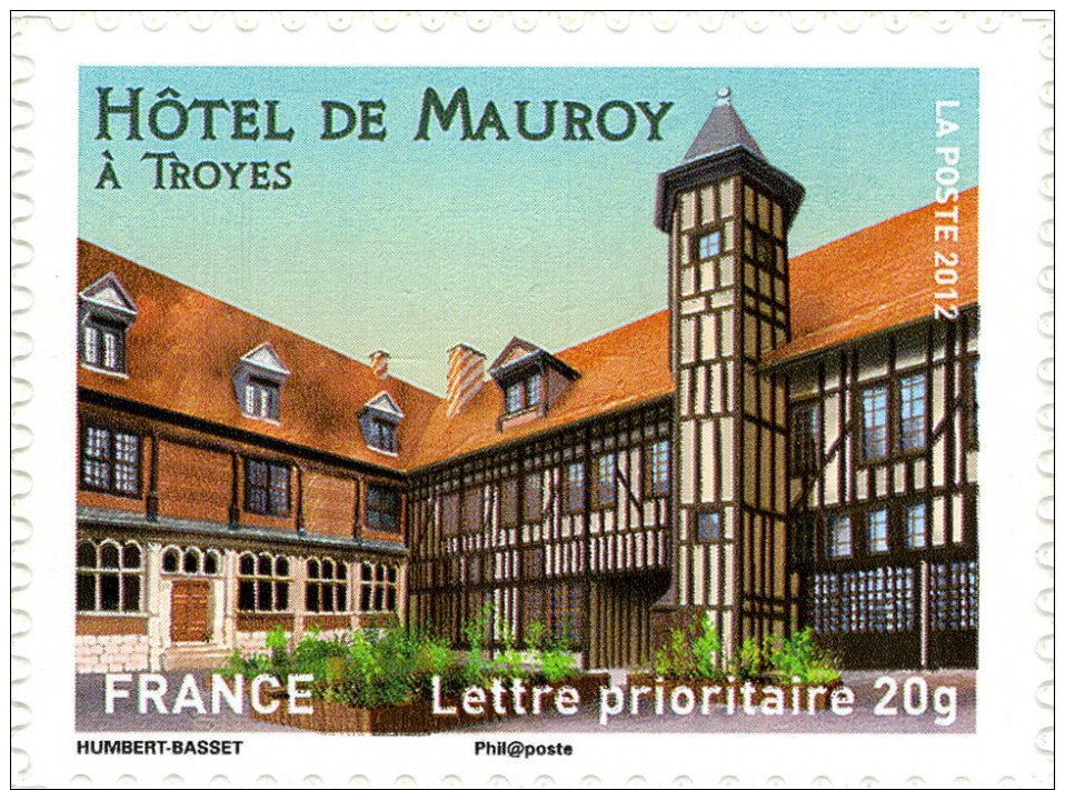 YTA723 FRANCE An.2012 Autoadhésif Hôtel De Mauroy à Troyes (Champagne-Ardenne) - Nuevos