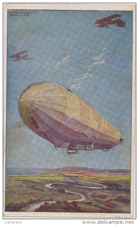 Zeppelin,allemagne ,berlin,aérostat Dirigeable Rigide De Fabrication Allemande,avion,1918 - Airships