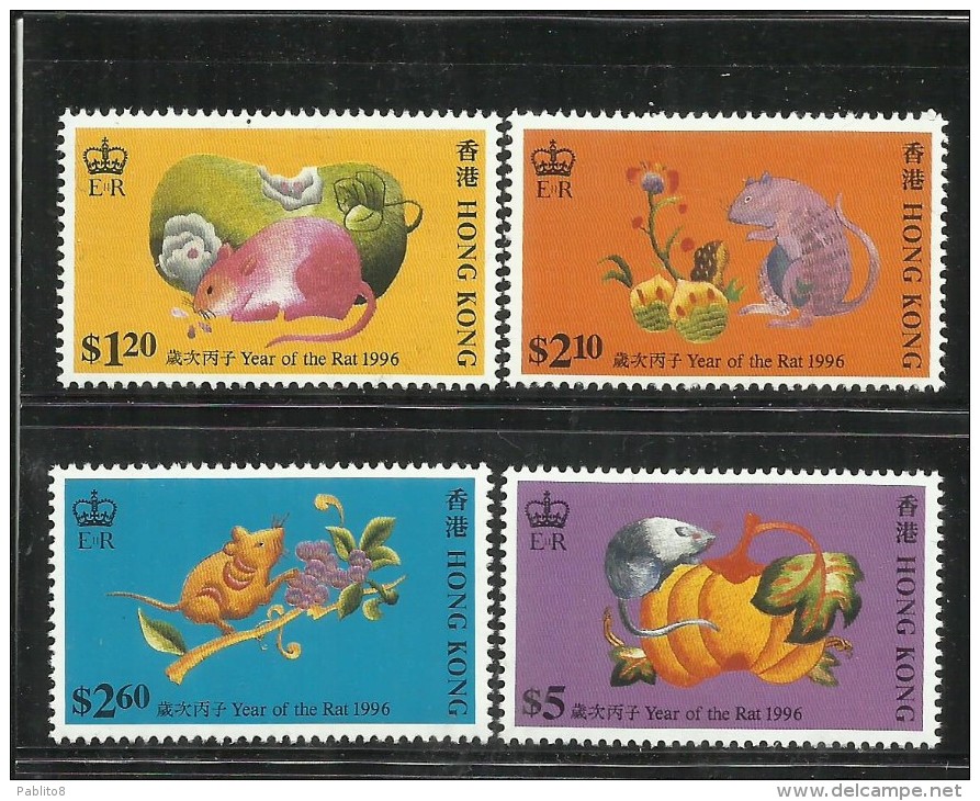 HONG KONG 1996 HOROSCOPE CHINOIS, YEAR OF THE RAT COMPLETE SET OROSCOPO CINESE ANNO DEL RATTO SERIE MNH - Ongebruikt