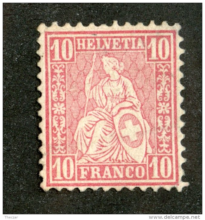 3852  Swiss 1867   Mi.#30c  (*)  Scott #53  Cat. 22.€ -Offers Welcome!- - Unused Stamps