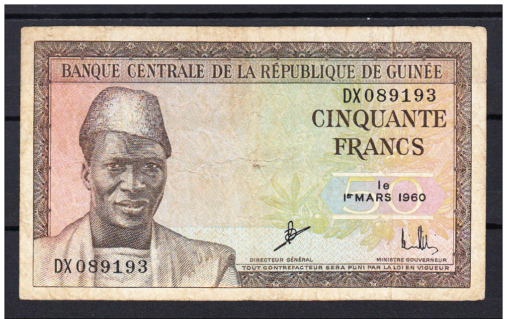 GUINEA 1960  50 FRANCOS. MBC. VERY FINE     VER FOTO.B192 - Guinea