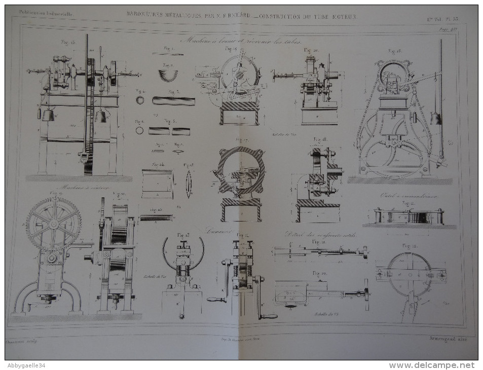 BAROMETRES METALLIQUES, PAR M. F. RICHARD _ CONSTRUCTION DU TUBE MOTEUR  Publication Industrielle - Máquinas