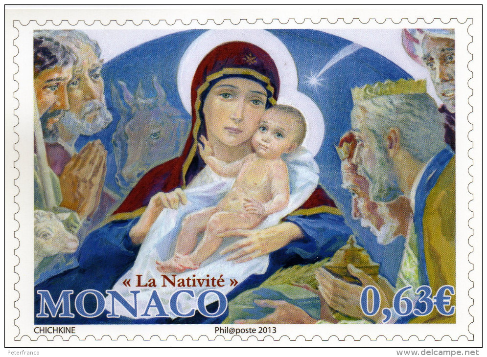 2013 Monaco - Auguri Natalizi Delle Poste - Storia Postale