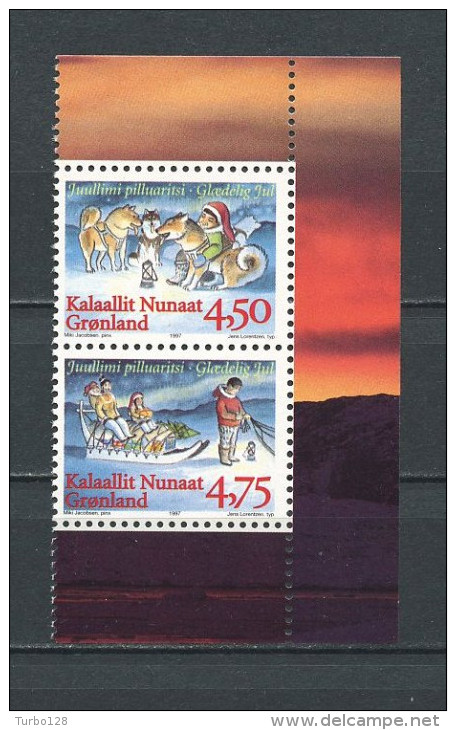 GROENLAND 1997  N° 292a/293a **  Neufs = MNH Superbes Cote 7,50 € Noël Christmas Enfants Children Chiens Dogs - Neufs