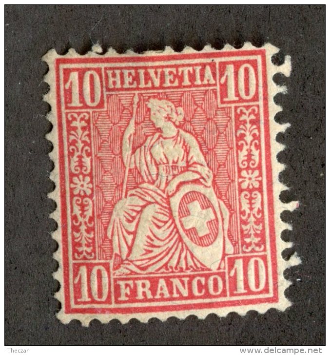 3920  Swiss 1881   Mi.#38 *  Scott #62  Cat. 5.€ -Offers Welcome!- - Ongebruikt